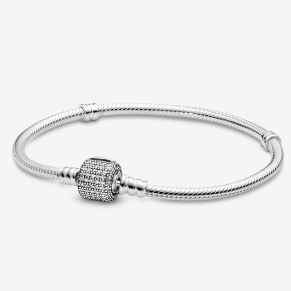 Pandora Moments Sparkling Pavé Clasp Snake Chain Bracelet - Picture 1 of 1